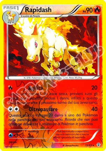 15 / 83 Rapidash rara foil reverse (IT) -NEAR MINT-