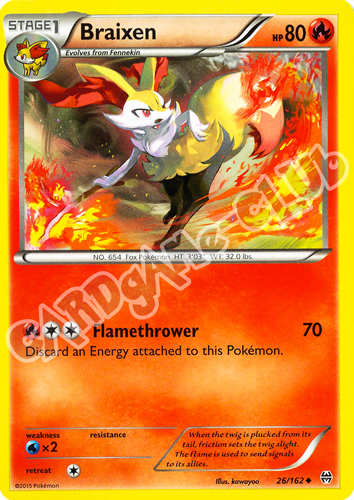 026 / 162 Braixen non comune normale (EN) -NEAR MINT-