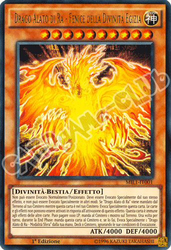 MIL1-IT001 Drago Alato di Ra-Fenice della Divinita' Egizia ultra rara 1a edizione (IT) -PLAYED-