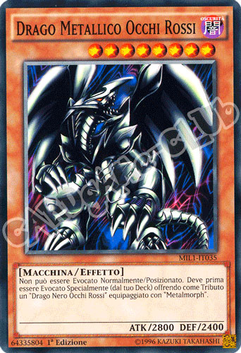 MIL1-IT035 Drago Metallico Occhi Rossi comune 1a edizione (IT) -NEAR MINT-