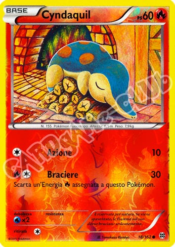 018 / 162 Cyndaquil comune foil reverse (IT) -NEAR MINT-