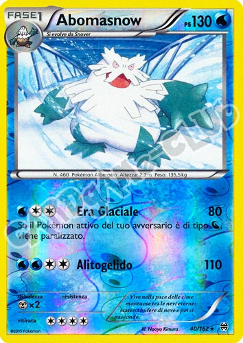 040 / 162 Abomasnow rara foil reverse (IT) -NEAR MINT-