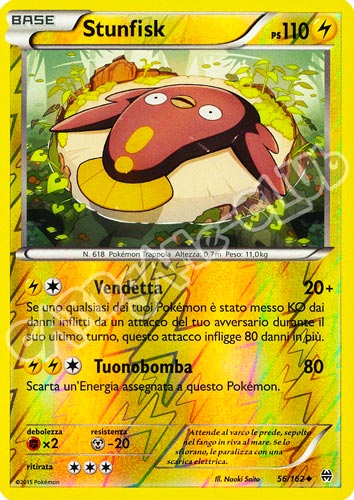 056 / 162 Stunfisk non comune foil reverse (IT) -NEAR MINT-