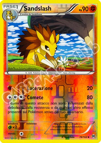 076 / 162 Sandslash non comune foil reverse (IT) -NEAR MINT-