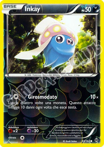 093 / 162 Inkay comune foil reverse (IT) -NEAR MINT-