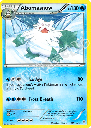 040 / 162 Abomasnow rara normale (EN) -NEAR MINT-