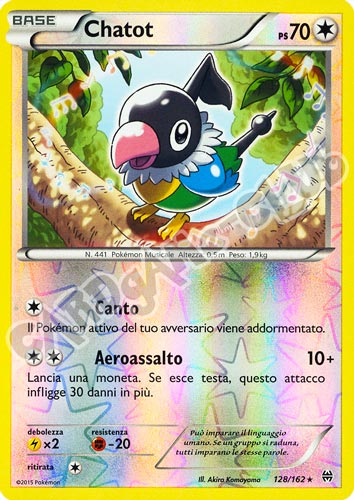 128 / 162 Chatot rara foil reverse (IT) -NEAR MINT-