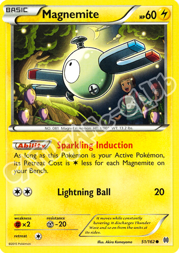 051 / 162 Magnemite comune normale (EN) -NEAR MINT-