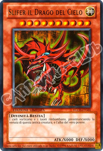 YGLD-ITG01 Slifer il Drago del Cielo ultra rara Edizione Limitata (IT) -NEAR MINT-