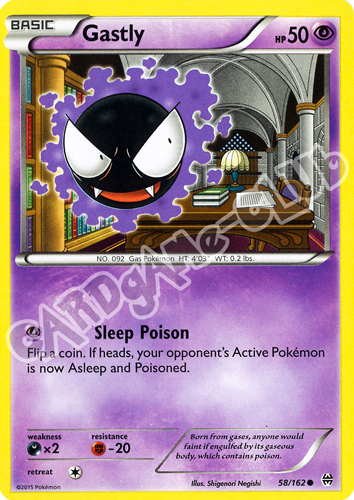 058 / 162 Gastly comune normale (EN) -NEAR MINT-
