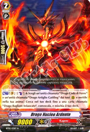 BT02-IT031 Drago Nucleo Ardente rara foil (IT) -NEAR MINT-