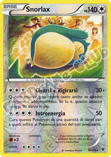 077 / 124 Snorlax rara foil reverse (IT) -NEAR MINT-