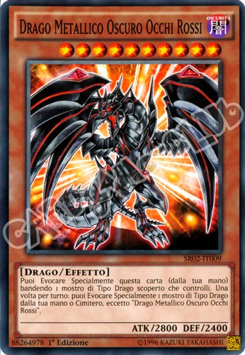 SR02-IT009 Drago Metallico Oscuro Occhi Rossi comune 1a Edizione (IT) -NEAR MINT-