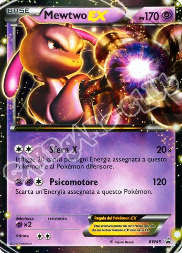 BW45 Mewtwo Ex rara ex foil (IT) -NEAR MINT-