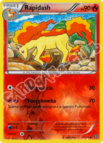 017 / 114 Rapidash non comune foil reverse (IT) -NEAR MINT-