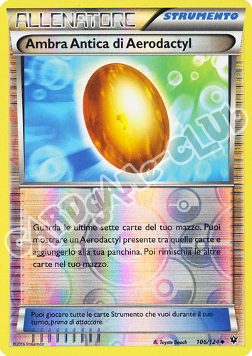106 / 124 Ambra Antica di Aerodactyl non comune foil reverse (IT) -NEAR MINT-