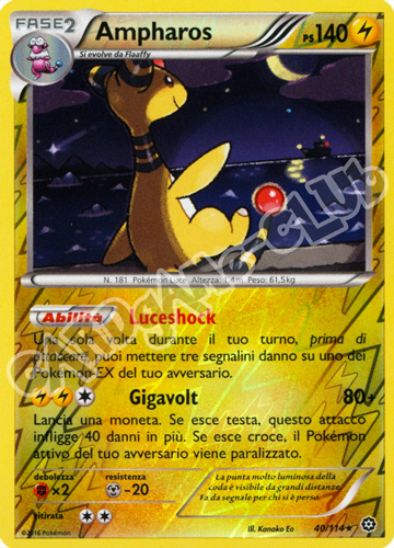 040 / 114 Ampharos rara foil reverse (IT) -NEAR MINT-