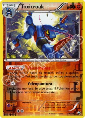 059 / 114 Toxicroak rara foil reverse (IT) -NEAR MINT-