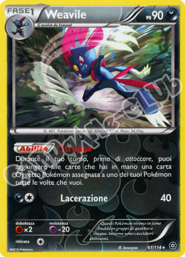 061 / 114 Weavile rara foil reverse (IT) -NEAR MINT-