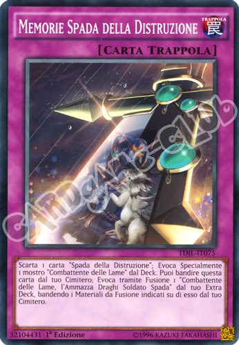 TDIL-IT075 Memorie Spada Della Distruzione comune 1a Edizione (IT) -NEAR MINT-