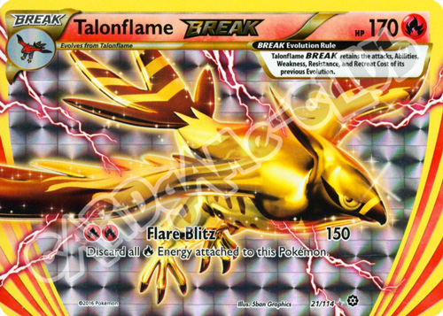 021 / 114 Talonflame BREAK rara BREAK foil (EN) -NEAR MINT-