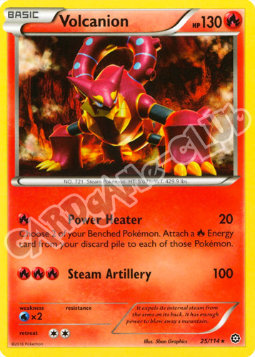 025 / 114 Volcanion rara normale (EN) -NEAR MINT-