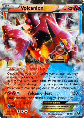 026 / 114 Volcanion EX rara EX foil (EN) -NEAR MINT-