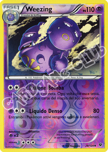 028 / 124 Weezing non comune foil reverse (IT) -NEAR MINT-