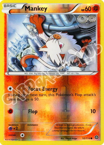 052 / 114 Mankey comune foil reverse (EN) -NEAR MINT-