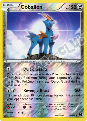 074 / 114 Cobalion rara foil reverse (EN) -NEAR MINT-