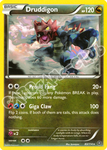 083 / 114 Druddigon rara normale (EN) -NEAR MINT-