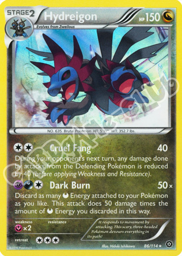 086 / 114 Hydreigon rara foil (EN) -NEAR MINT-