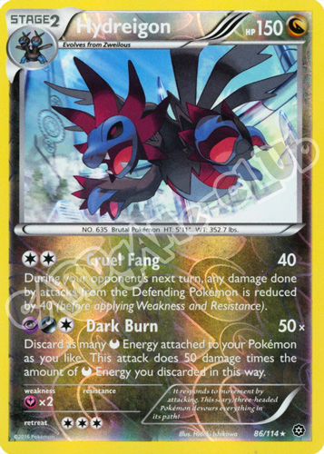 086 / 114 Hydreigon rara foil reverse (EN) -NEAR MINT-