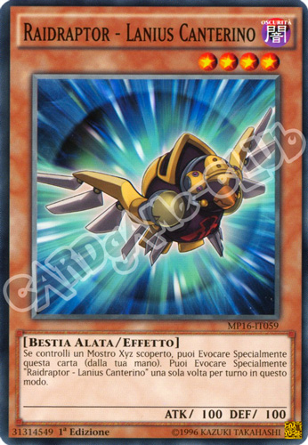 MP16-IT059 Raidraptor - Lanius Canterino comune 1a Edizione (IT) -NEAR MINT-
