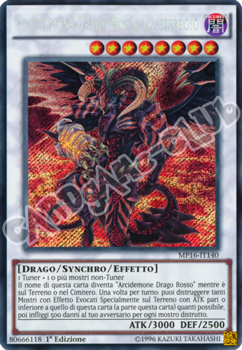 MP16-IT140 Arcidemone Drago Rosso Lucesfregio rara segreta 1a Edizione (IT) -NEAR MINT-