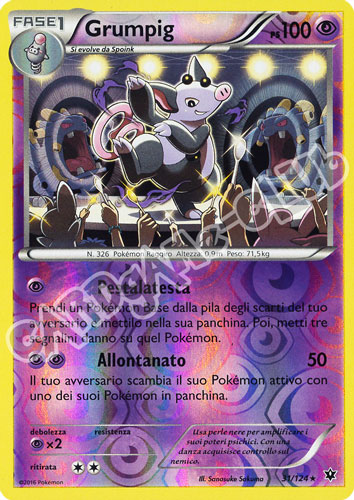 031 / 124 Grumpig rara foil reverse (IT) -NEAR MINT-