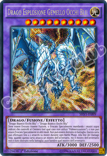 SHVI-IT099 Drago Esplosione Gemello Occhi Blu rara segreta 1a Edizione (IT) -NEAR MINT-