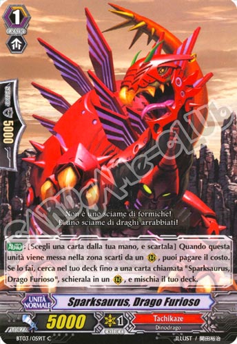 BT03-IT059 Sparksaurus, Drago Furioso comune normale (IT) -NEAR MINT-