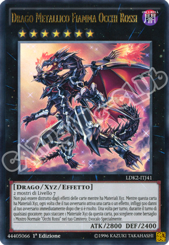 LDK2-ITJ41 Drago Metallico Fiamma Occhi Rossi ultra rara 1a Edizione (IT) -NEAR MINT-