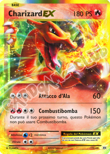 012 / 108 Charizard EX rara EX foil (IT) -NEAR MINT-