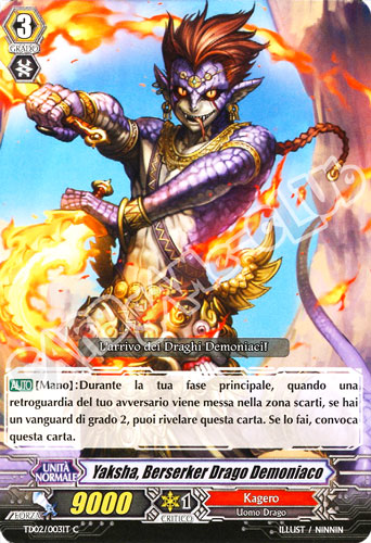 TD02-IT003 Yaksha, Berserker Drago Demoniaco comune normale (IT) -NEAR MINT-