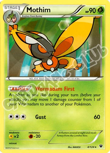 004 / 124 Mothim rara normale (EN) -NEAR MINT-