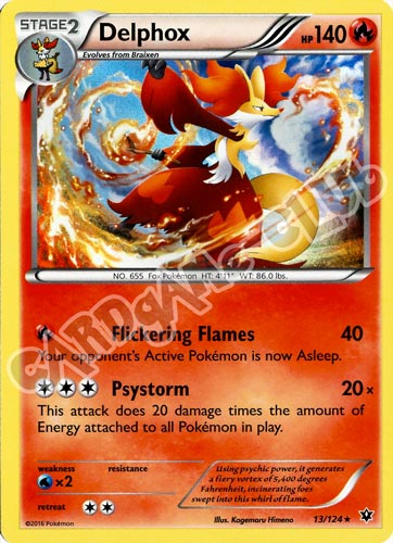 013 / 124 Delphox rara foil (EN) -NEAR MINT-