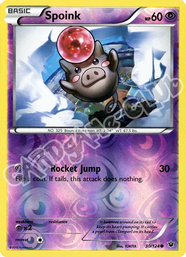 030 / 124 Spoink comune foil reverse (EN) -NEAR MINT-