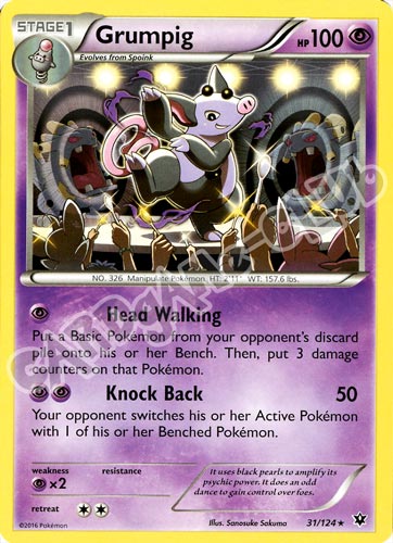 031 / 124 Grumpig rara normale (EN) -NEAR MINT-