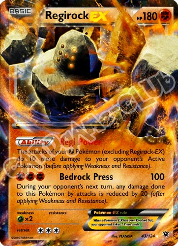 043 / 124 Regirock EX rara ex foil (EN) -NEAR MINT-