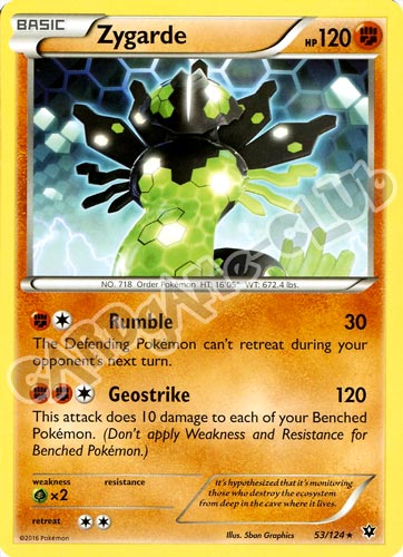 053 / 124 Zygarde rara normale (EN) -NEAR MINT-