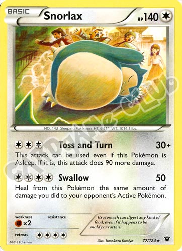 077 / 124 Snorlax rara normale (EN) -NEAR MINT-