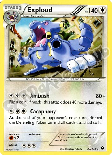 082 / 124 EXploud rara normale (EN) -NEAR MINT-