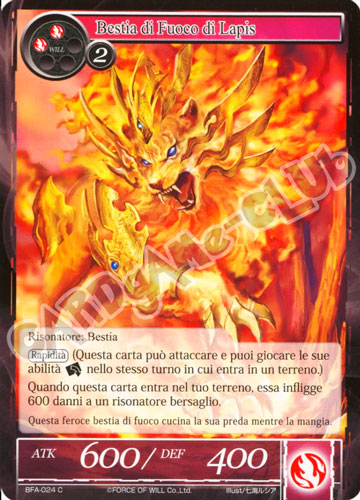 BFA1-IT024 Bestia di Fuoco di Lapis comune normale (IT) -NEAR MINT-